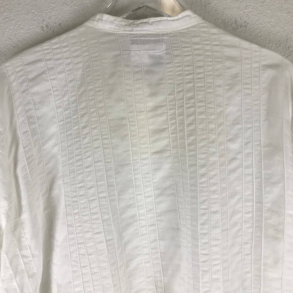 Flax 100% Cotton Long Roll-Tab Sleeve Button Front Tunic Beach Lagenlook Size S - Picture 4 of 15